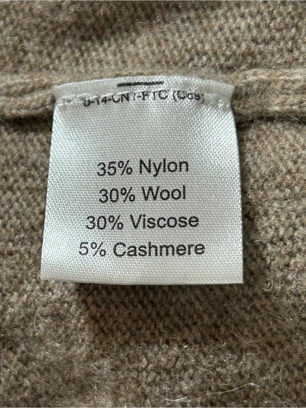 JoS. A. Bank Reserve Quarter Zip Sweater Men’s 3XLT Tan Italian Yarn Wool Cashme